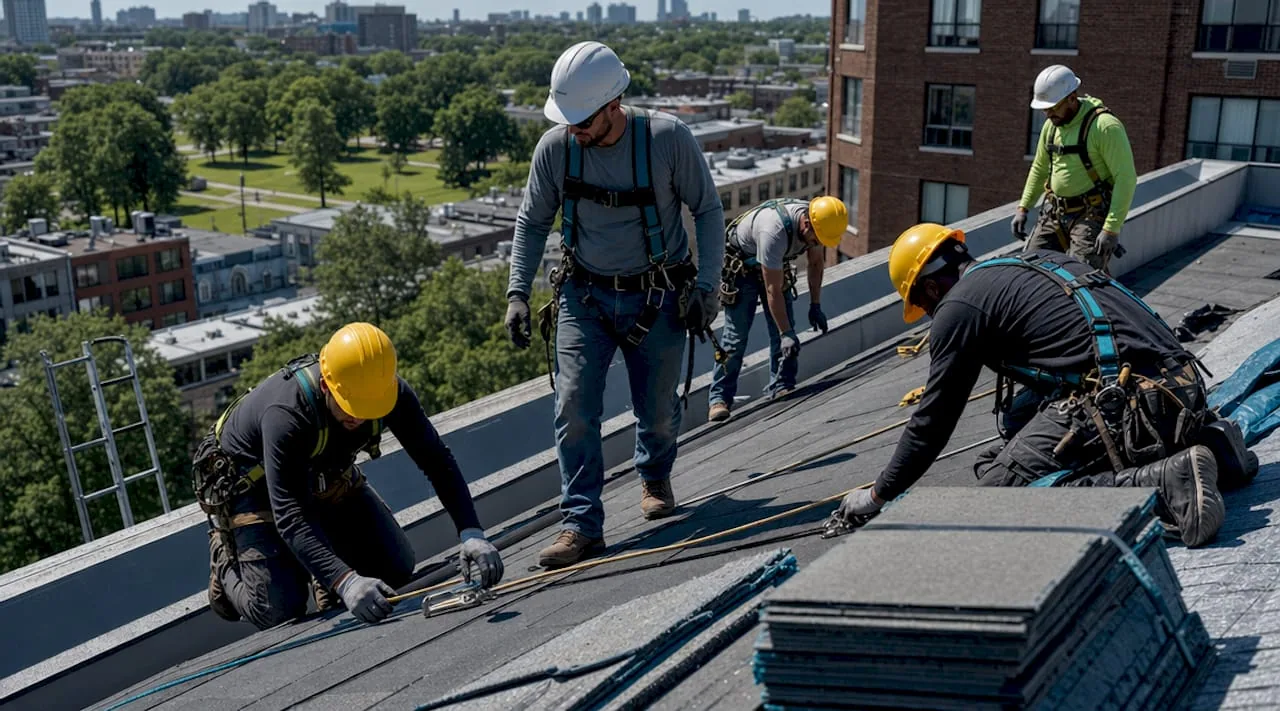 reroofing plan for an occupied building
